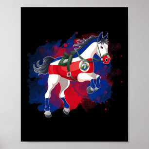 Horse Riding Costa Rica Flag  Poster