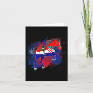 Horse Riding Croatia Flag  Card