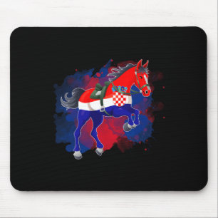 Horse Riding Croatia Flag Mouse Pad