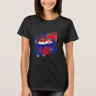 Horse Riding Croatia Flag T-Shirt