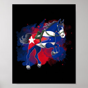 Horse Riding Cuba Flag  Poster