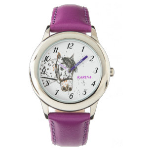 Horse riding Dressage Equestrian Horse Purple Watch