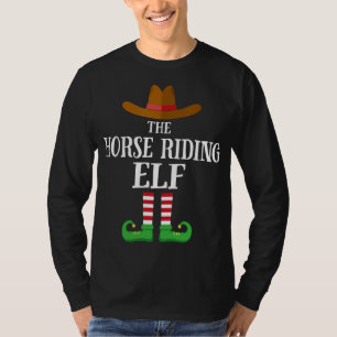 Horse Riding Elf Matching Family Christmas Pajama T-Shirt