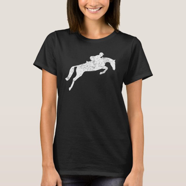 Horse Riding English Equestrian Hunter Jumper Grun T-Shirt (Front)