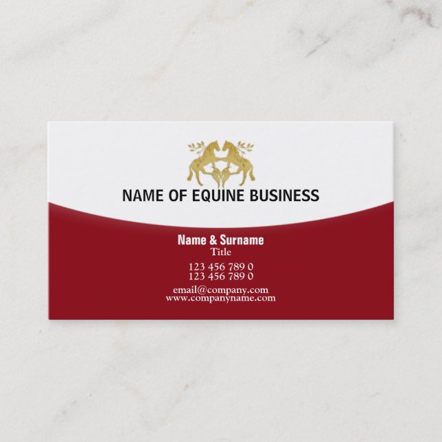 Horse riding equestrian equine business card (Front)