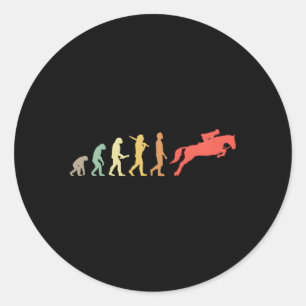 Horse Riding Evolution For Riders Show Jumpers Classic Round Sticker
