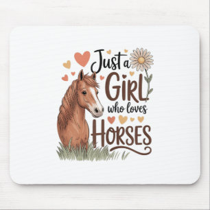 Horse Riding For Girls Women - Just A Girl Who Lov Mouse Pad