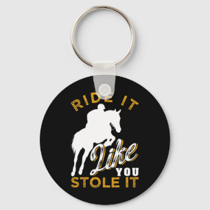 Horse Riding - Funny Horseback Riding Gift Women M Key Ring