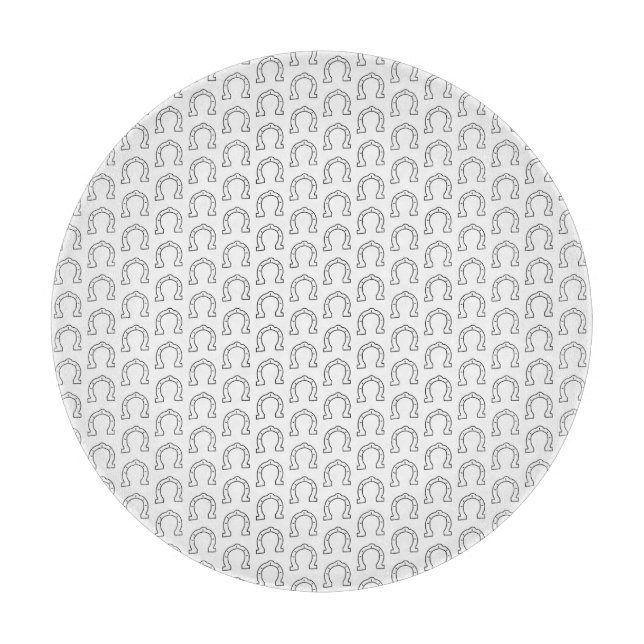 Horse Riding Gang Horseshoe Print  Cutting Board (Front)