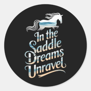 Horse Riding Girls Women Equestrian Horseback 5 Classic Round Sticker