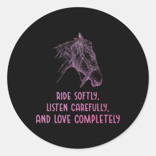 Horse Riding Girls Women Equestrian Horseback  Classic Round Sticker