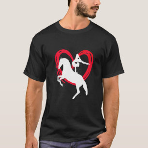 Horse Riding Heart Gymnastic Equestrian Vaulting H T-Shirt