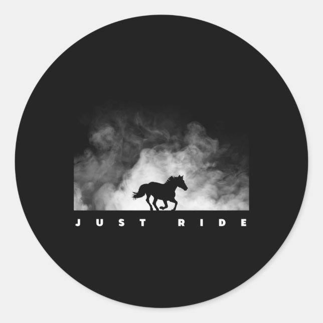 Horse Riding Horse Classic Round Sticker (Front)
