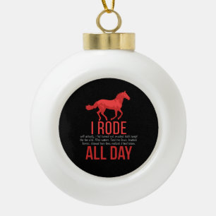 Horse Riding - Horse Ride Gift Ceramic Ball Christmas Ornament