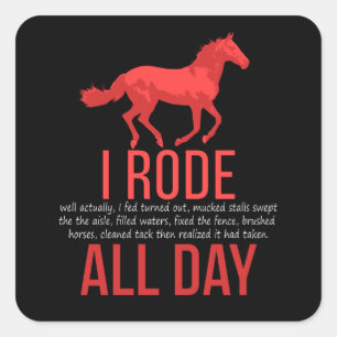 Horse Riding - Horse Ride Gift Square Sticker