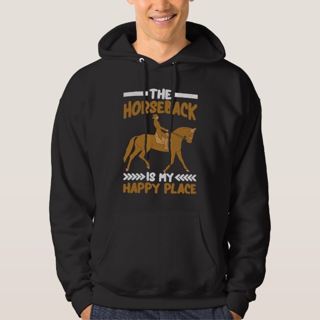 Horse Riding Horseback my Happy Place Horse Vaulti Hoodie (Front)