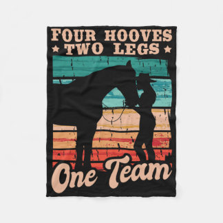 Horse Riding Horses Horse Girl  Fleece Blanket