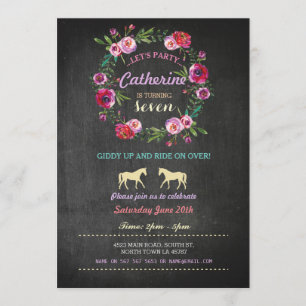 Horse Riding Party Invite Pony Pink Invitation