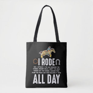 Horse Riding Pony Funny Horseback Horse Lover Tote Bag