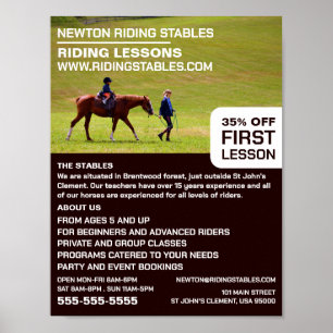 Horse Riding Portrait, Riding Instructor, Academy Poster