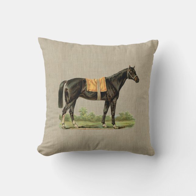 Horse Riding Racing Derby Equestrian Equine Animal Cushion (Front)