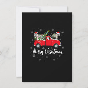 Horse Riding Red Truck Xmas Merry Christmas Invitation