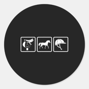 Horse Riding Saddle Helmet Vaulting Warm Blood Hor Classic Round Sticker