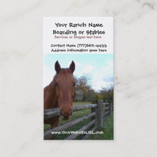 Horse Riding Stables or Boarding Services Business Card