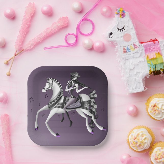 Horse Riding Violinist Paper Plate (Party)