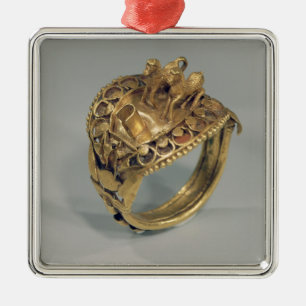 Horse ring (gold and cornelian) metal tree decoration