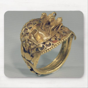 Horse ring (gold and cornelian) mouse pad