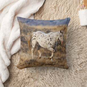 Horse Roaming the Scenic Hills of the Big Horn Cushion