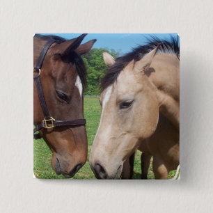 Horse Romance Square Pin