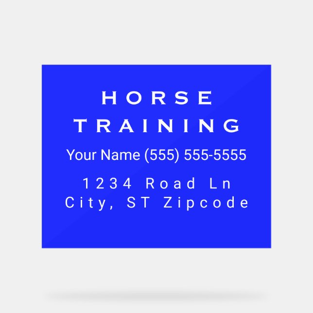 Horse Royal Professional Business Card Acrylic Sign (Front)