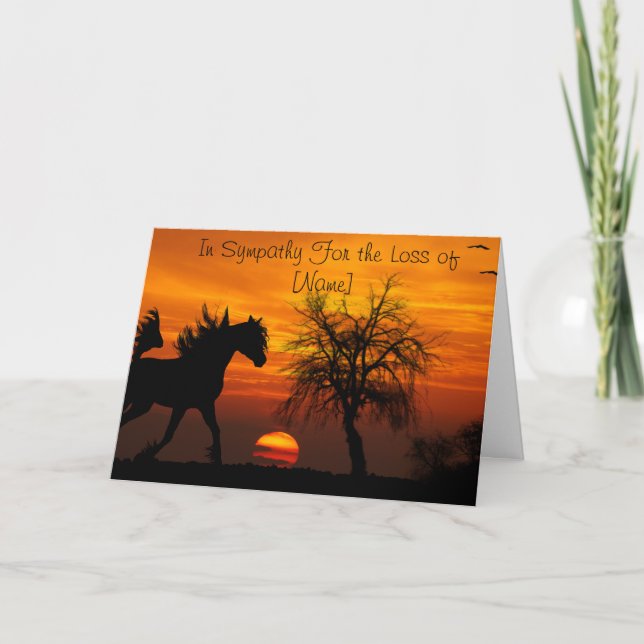 Horse Running Free at Sunset Card (Front)
