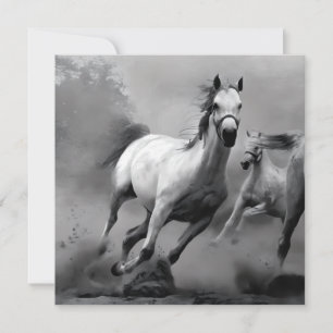 Horse Running Holiday Card