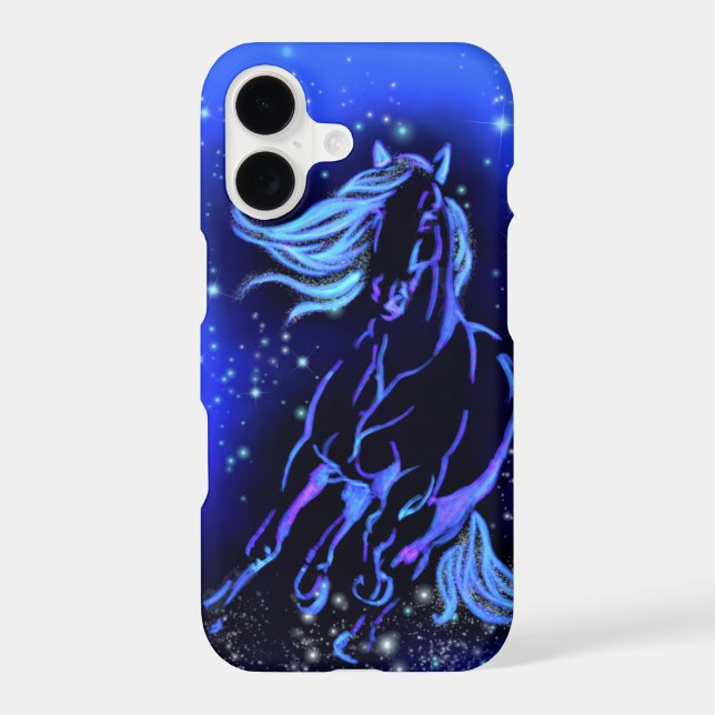 Horse Running In Blue Starry Night (Back)