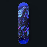 Horse Running In Moonlight Starry Night Skateboard<br><div class="desc">Neon Blue Horse Running At Moonlight Starry Night Magic Animal Drawing - Choose / Add Your Unique Text / Colour - Make Your Special Gift - Resize and move or remove and add elements / image with customisation tool ! - Drawing and Design by MIGNED. You can also transfer my...</div>