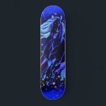 Horse Running In Moonlight Starry Night Skateboard<br><div class="desc">Neon Blue Horse Running At Moonlight Starry Night Magic Animal Drawing - Choose / Add Your Unique Text / Colour - Make Your Special Gift - Resize and move or remove and add elements / image with customisation tool ! - Drawing and Design by MIGNED. You can also transfer my...</div>