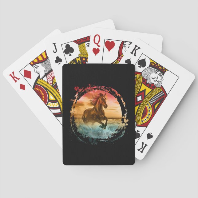 HORSE RUNNING IN SEASHORE SEASCAPE PLAYING CARDS (Back)