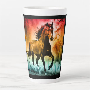 Horse running latte mug