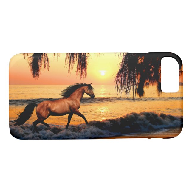 Horse running on sunset beach Case-Mate iPhone case (Back (Horizontal))
