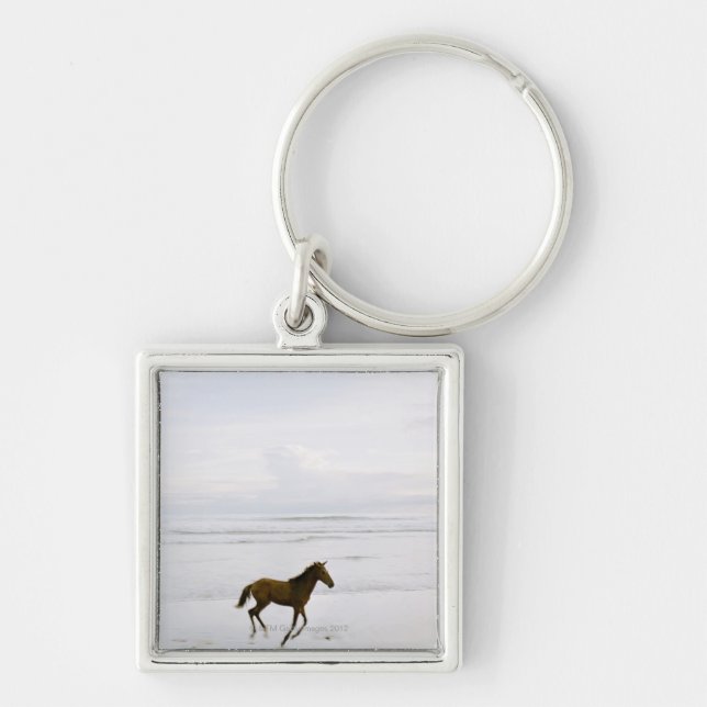 Horse running on the beach key ring (Front)