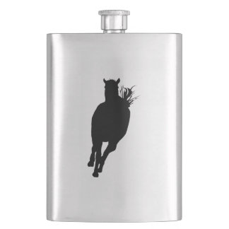 Horse Running Silhouette Hip Flask