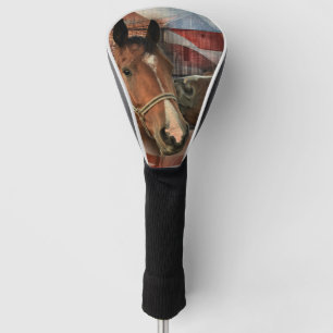 Horse Rustic Barn American Flag Golf Head Cover