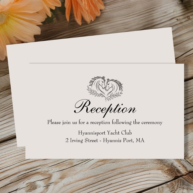 Horse Rustic Country Western Wedding Reception Enclosure Card (Creator Uploaded)