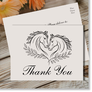 Horse Rustic Country Western Wedding Thank You Postcard