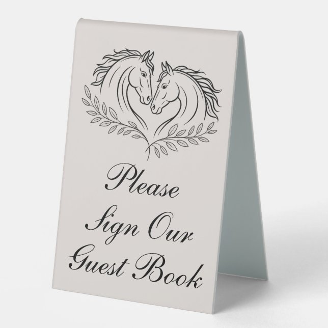 Horse Rustic Elegant Country Wedding Guest Book  (Front)