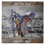 Horse Saddle Corral Fence Western Wagon Wheels  Ceramic Tile<br><div class="desc">Horse Saddle Corral Fence Western Wagon Wheels</div>