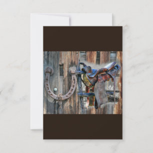 Horse Saddle Horseshoe Rustic Western Save The Date